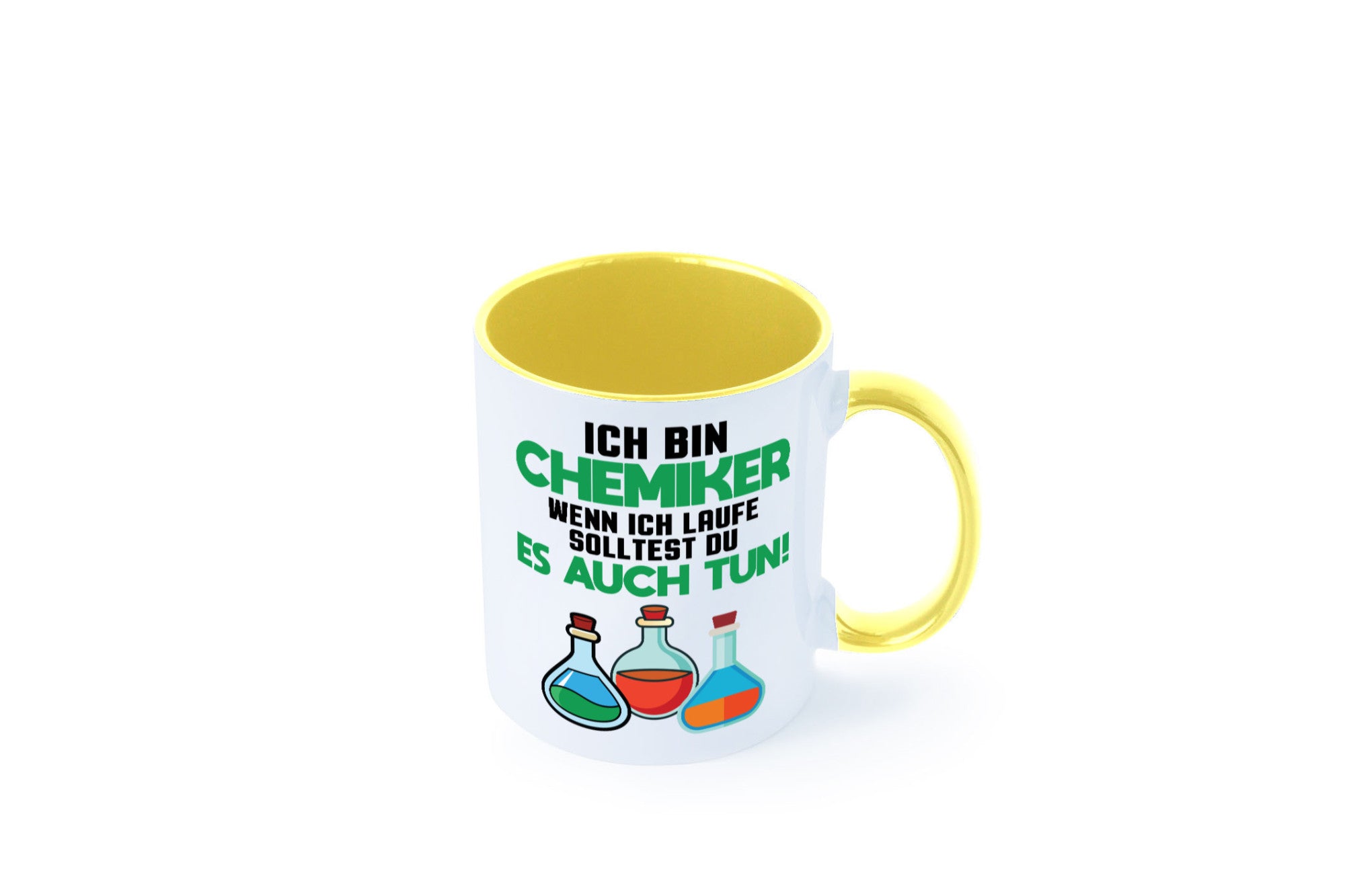 Ich bin chemiker wnen laufe solltest du es auch tun Humor Geschenkidee Tasse