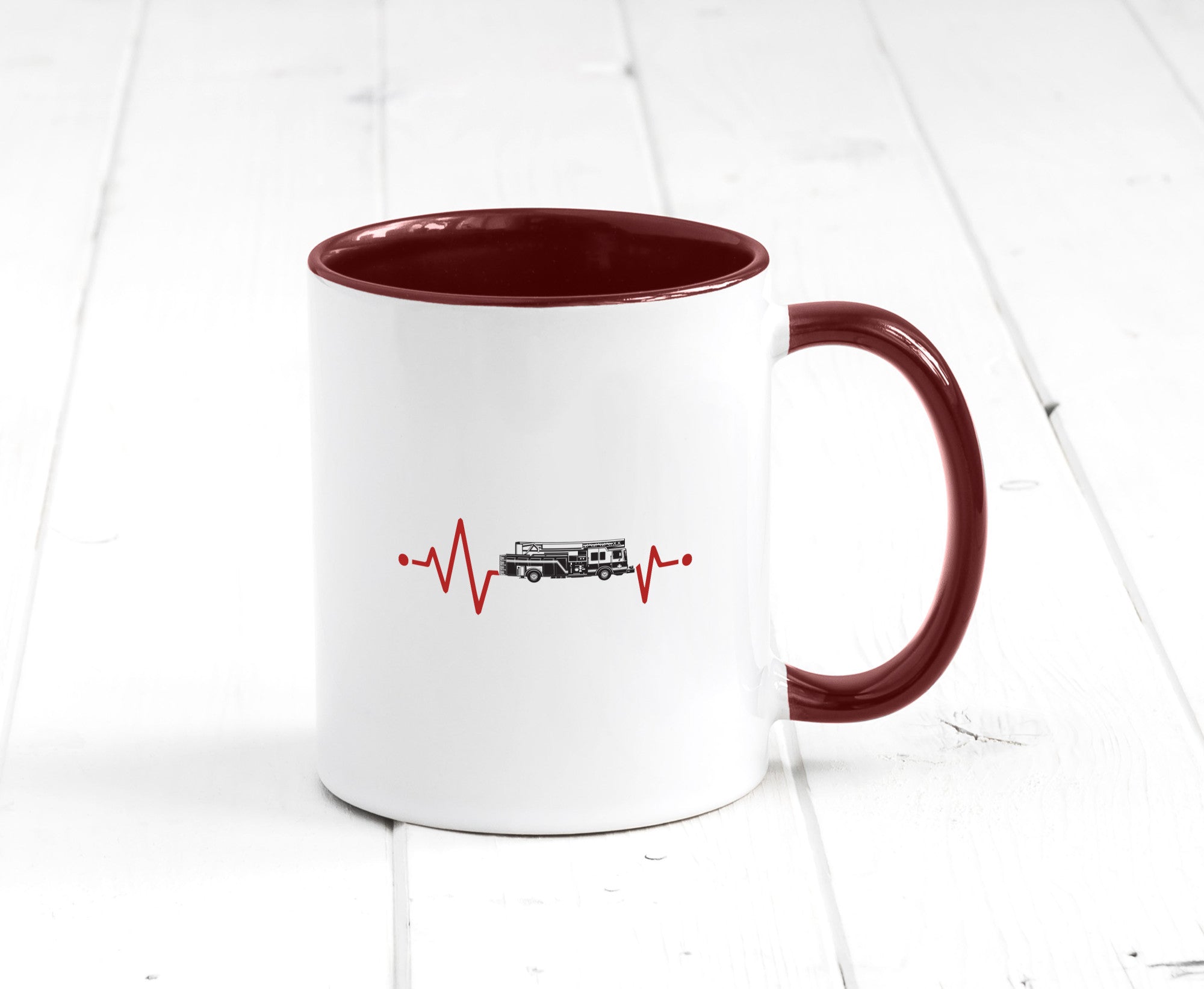 Herzschlag | Feuerwehrfahrzeug Feuerwehr Humor Geschenkidee Tasse
