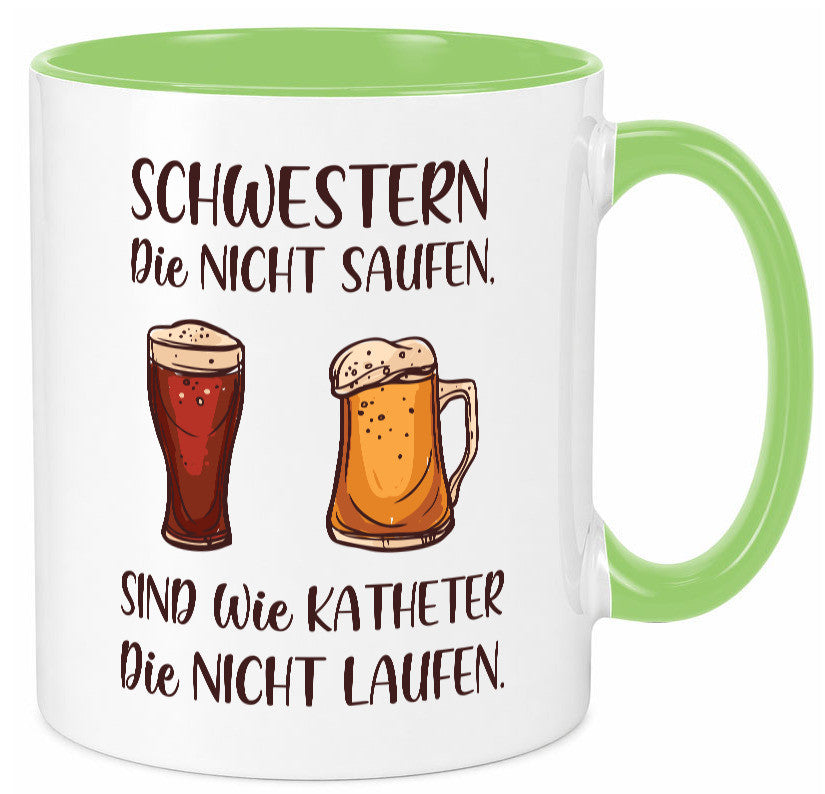 Schwestern die nicht saufen, Katheder laufen | Gläser lustiger Spruch Geschenk