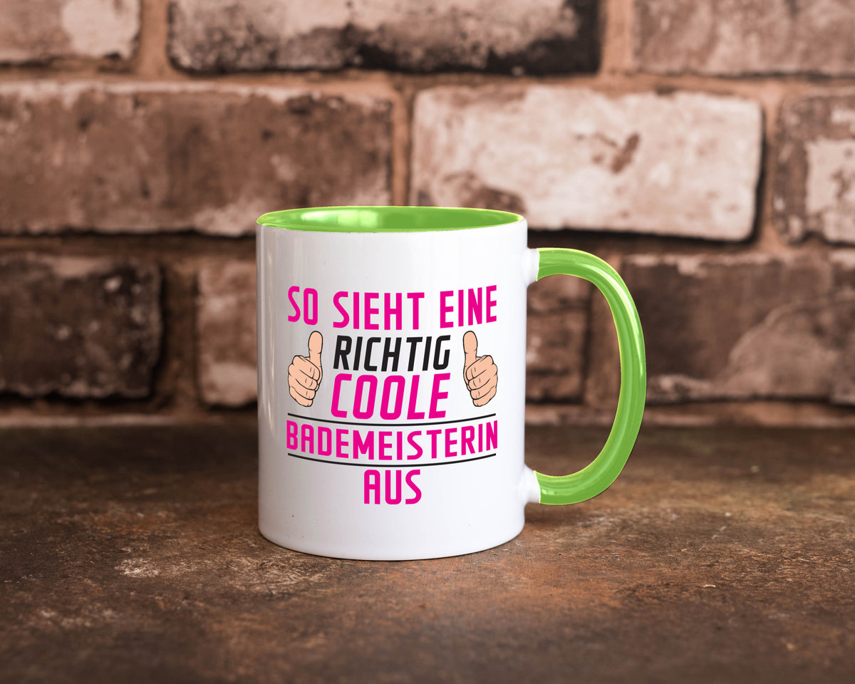 Richtig Coole Bademeisterin | Schwimmmeisterin Geschenk Humor Geschenkidee Tasse