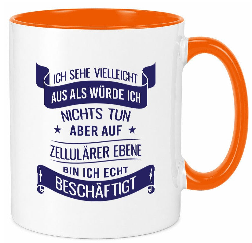 Sehe aus als würde ich nichts tun, bin beschäftigt | Sterne Geschenk Humor Tasse