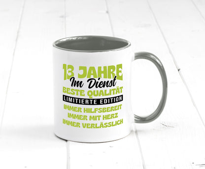 13 Jahre im Dienst | Jubiläum Arbeit v4 lustig Kollegen Büro Geschenk Tasse