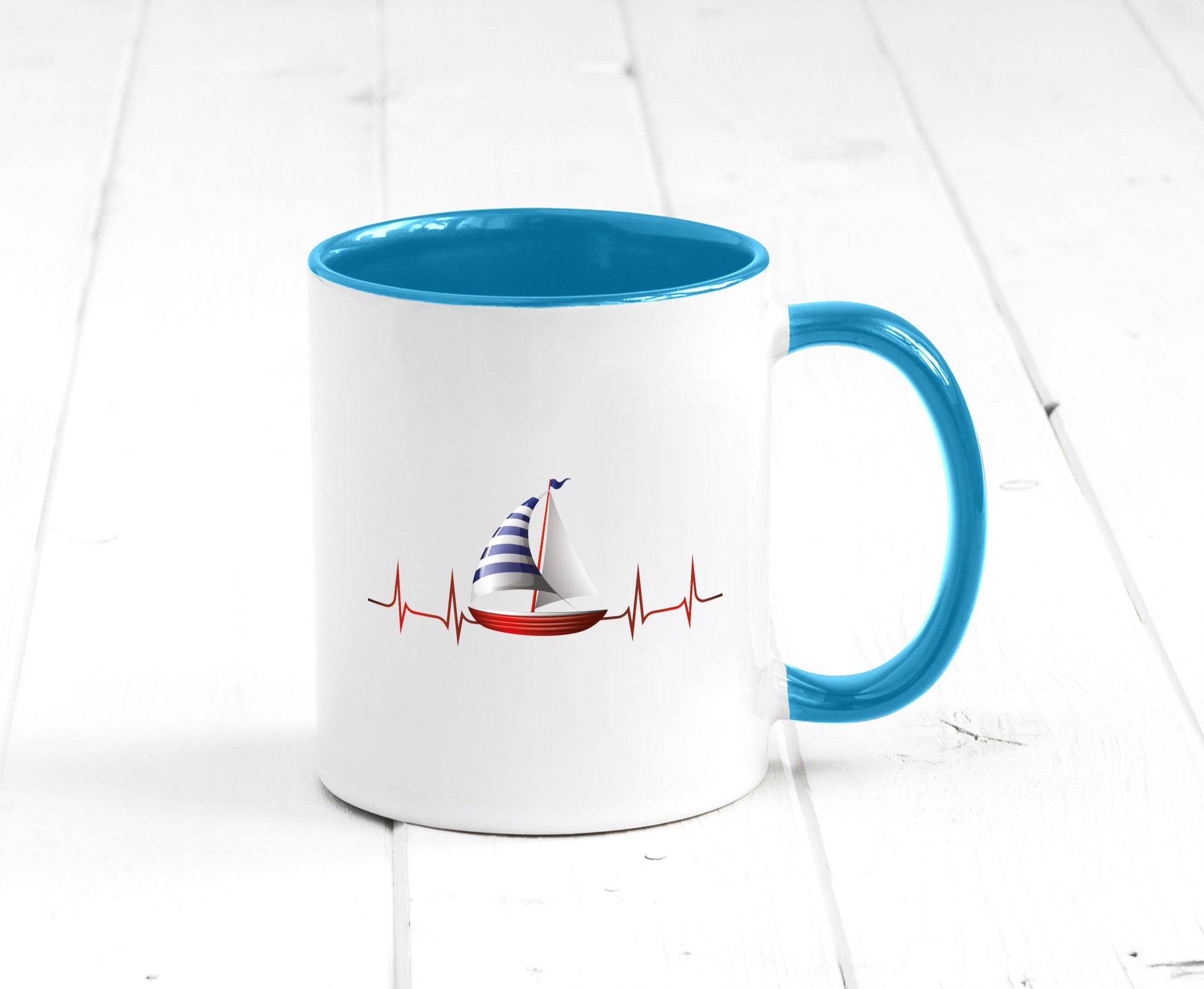 Segelboot Herzschlag | Segler segeln Boot Kapitän Geschenk Humor Geschenkidee