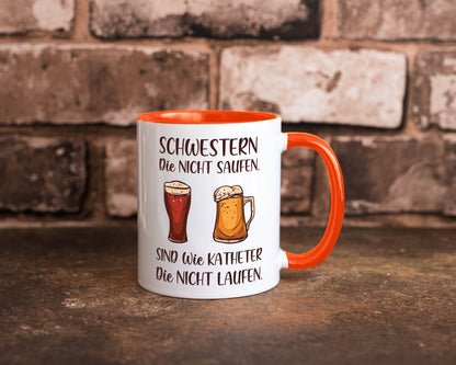Schwestern die nicht saufen, Katheder laufen | Gläser lustiger Spruch Geschenk