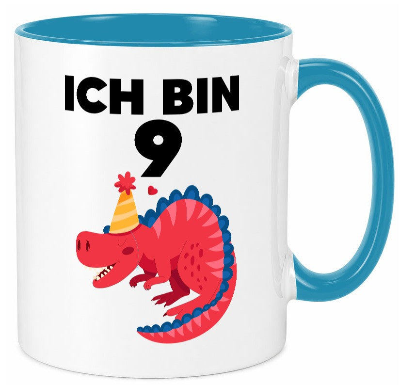 9. Geburtstag | Dino Dinosaurier 9 Jahre Geschenk Geschenkidee lustiger Spruch Tasse