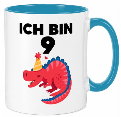 9. Geburtstag | Dino Dinosaurier 9 Jahre Geschenk Geschenkidee lustiger Spruch Tasse