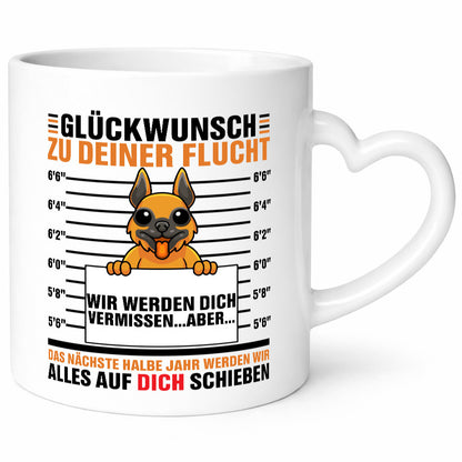 Glückwunsch zu deiner Flucht | Abschiedgeschenk Hund lustiger Spruch Geschenk