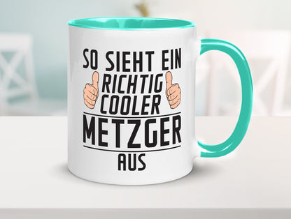 Richtig Cooler Metzger | Fleischer Metzgerei Geschenk Humor Geschenkidee Tasse