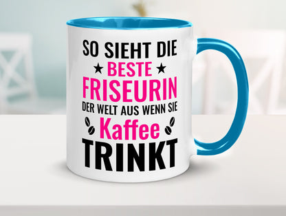 Kaffee trinkt: Friseurin | Friseuse Frisörin lustig Humor Geschenkidee Geschenk