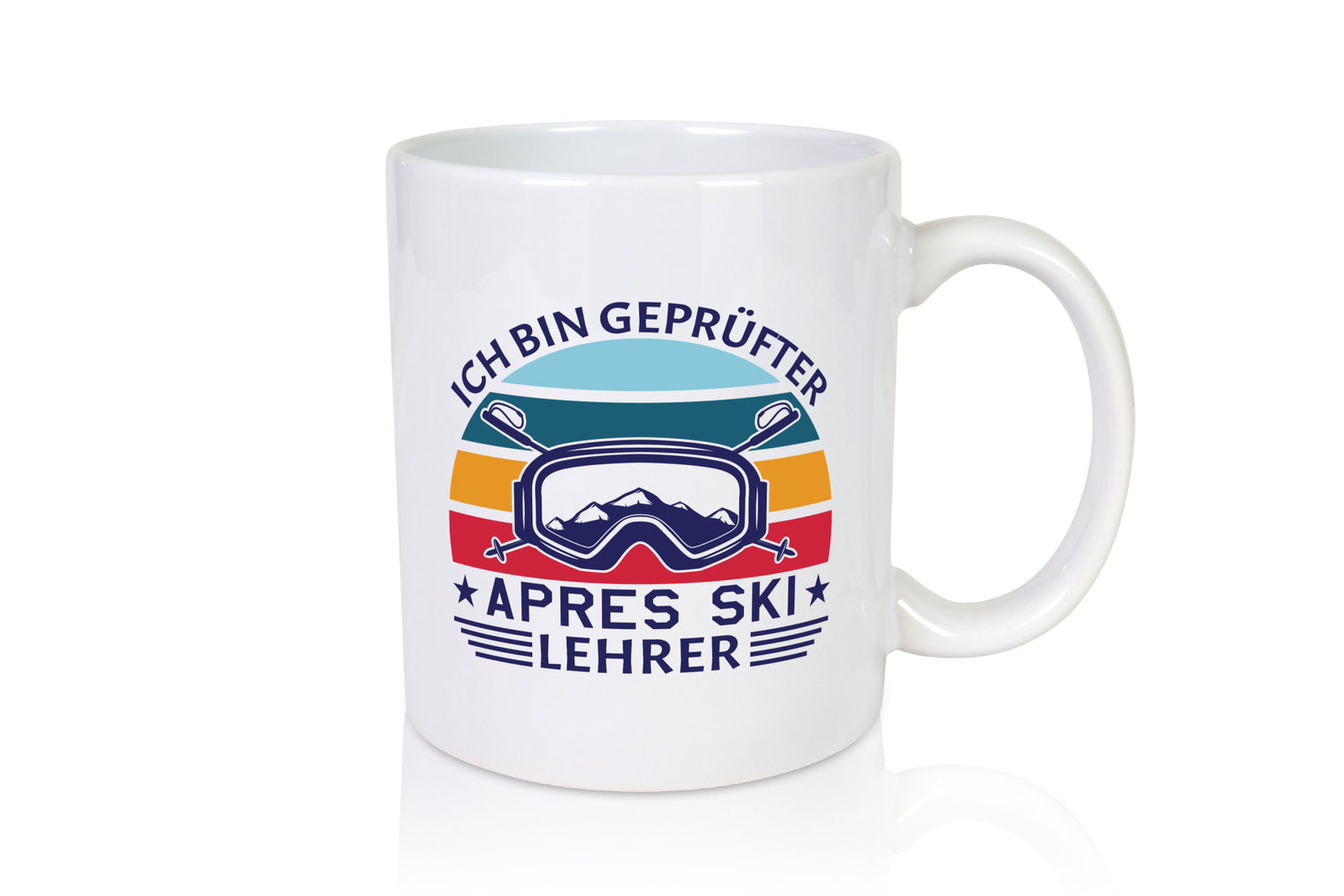 Geprüfter Apres Ski Lehrer | Ski-Brille Berge Ski-Stöck lustig Humor