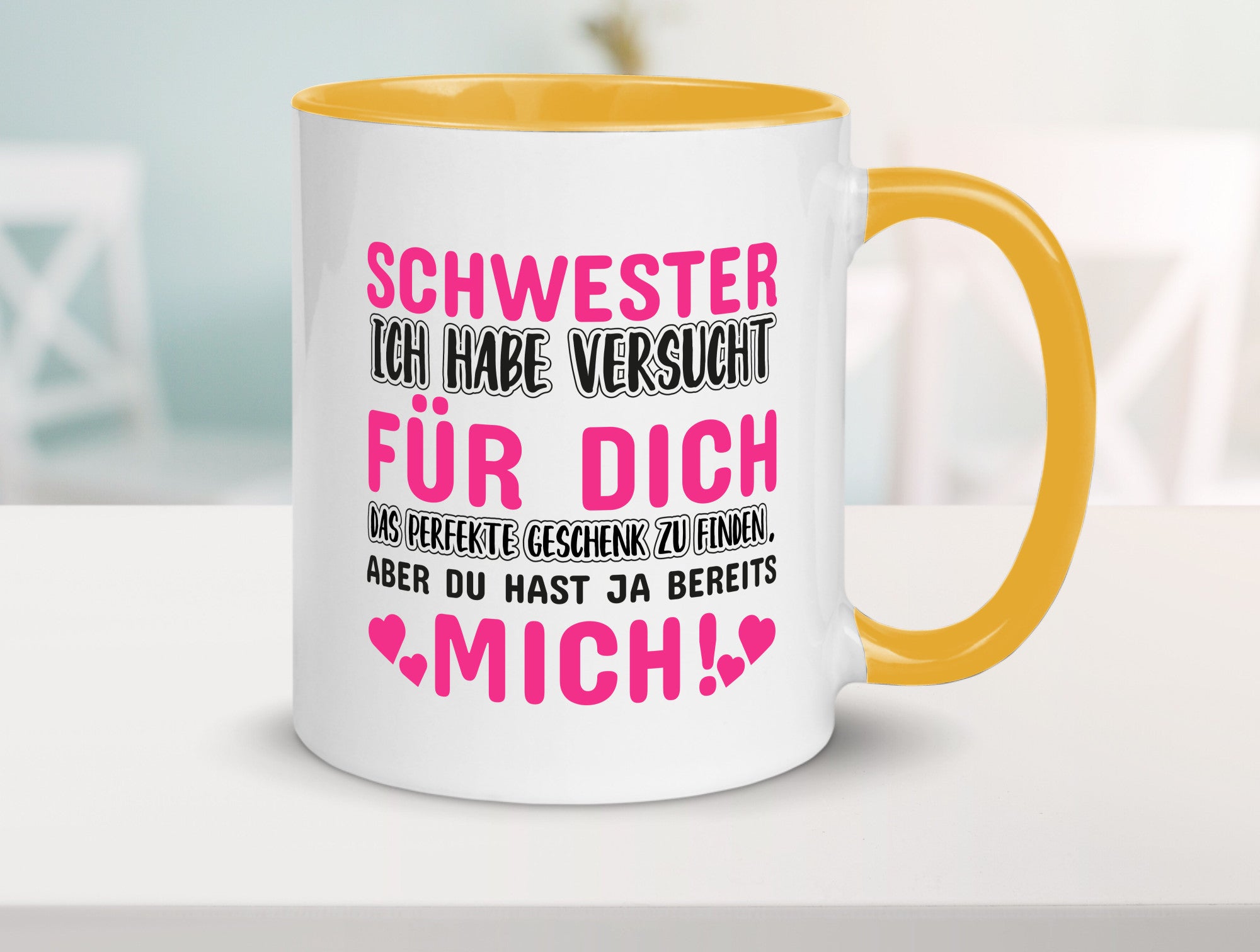 Schwester Tasse | lustiger Spruch Geschwisterliebe v2 Humor Geschenkidee
