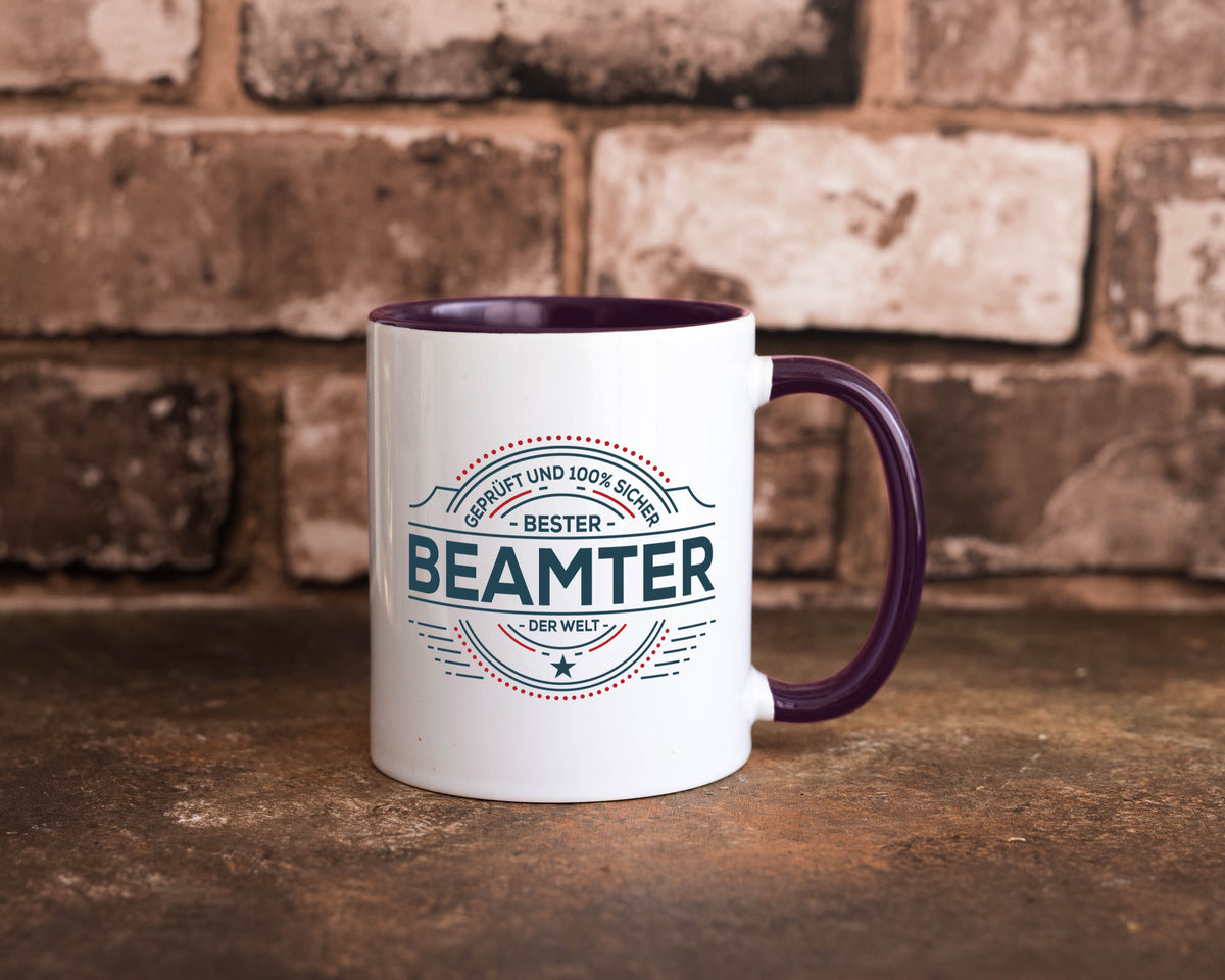Geprüft und sicher: Beamter | Verbeamtung Dienst Humor Geschenkidee Tasse
