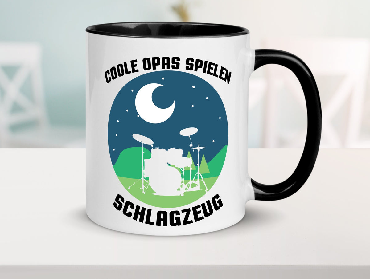 Coole Opas spielen Schlagzeug | Mond lustig Familie Geschenkidee Geschenk Tasse