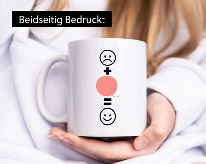 Wolle | Häkeln |Glücklich Geschenk Humor Geschenkidee lustiger Spruch Tasse