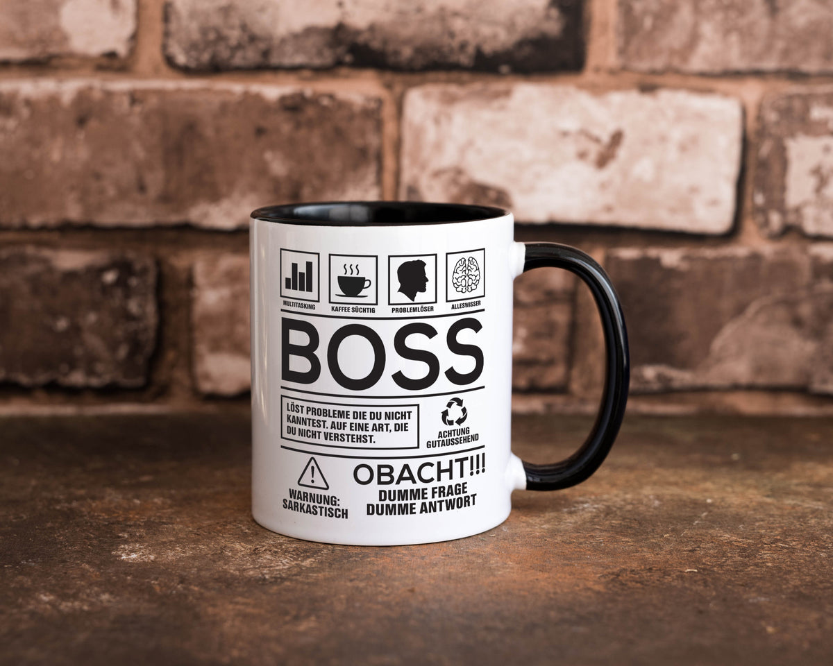 Achtung Probleme Boss | Führungskraft Vorgesetzter lustig Humor Geschenkidee Tasse