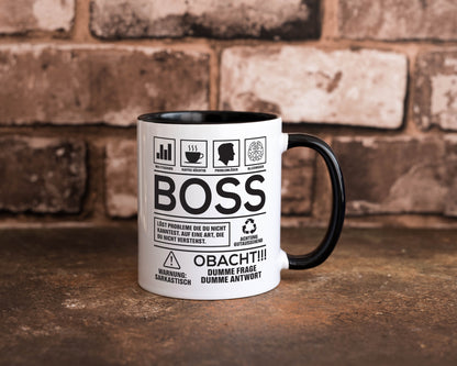 Achtung Probleme Boss | Führungskraft Vorgesetzter lustig Humor Geschenkidee Tasse