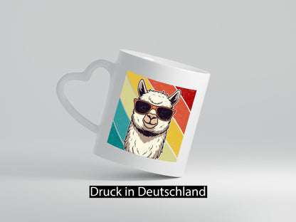 Lama | Retro Alpaka mit Sonnenbrille Geschenk Humor Geschenkidee lustiger