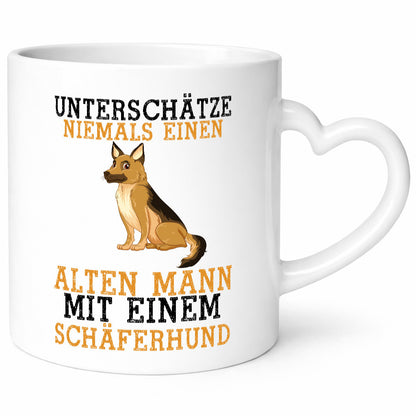 Alter Mann mit Schäferhund | Hundeliebhaber Rentner Hund Geschenk Ruhestand