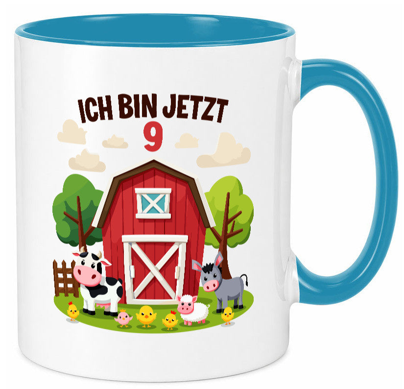 9. Geburtstag | 8 Jahre Bauernhof und Tiere Humor Geschenkidee Tasse