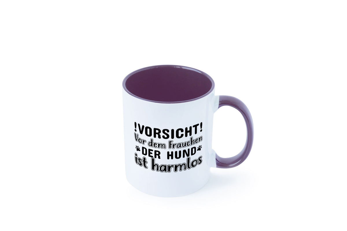 Vorsicht vor dem Frauchen | Hundebesitzerin Pfoten Geschenkidee Tierliebhaber Tasse