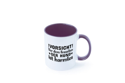 Vorsicht vor dem Frauchen | Hundebesitzerin Pfoten Geschenkidee Tierliebhaber Tasse
