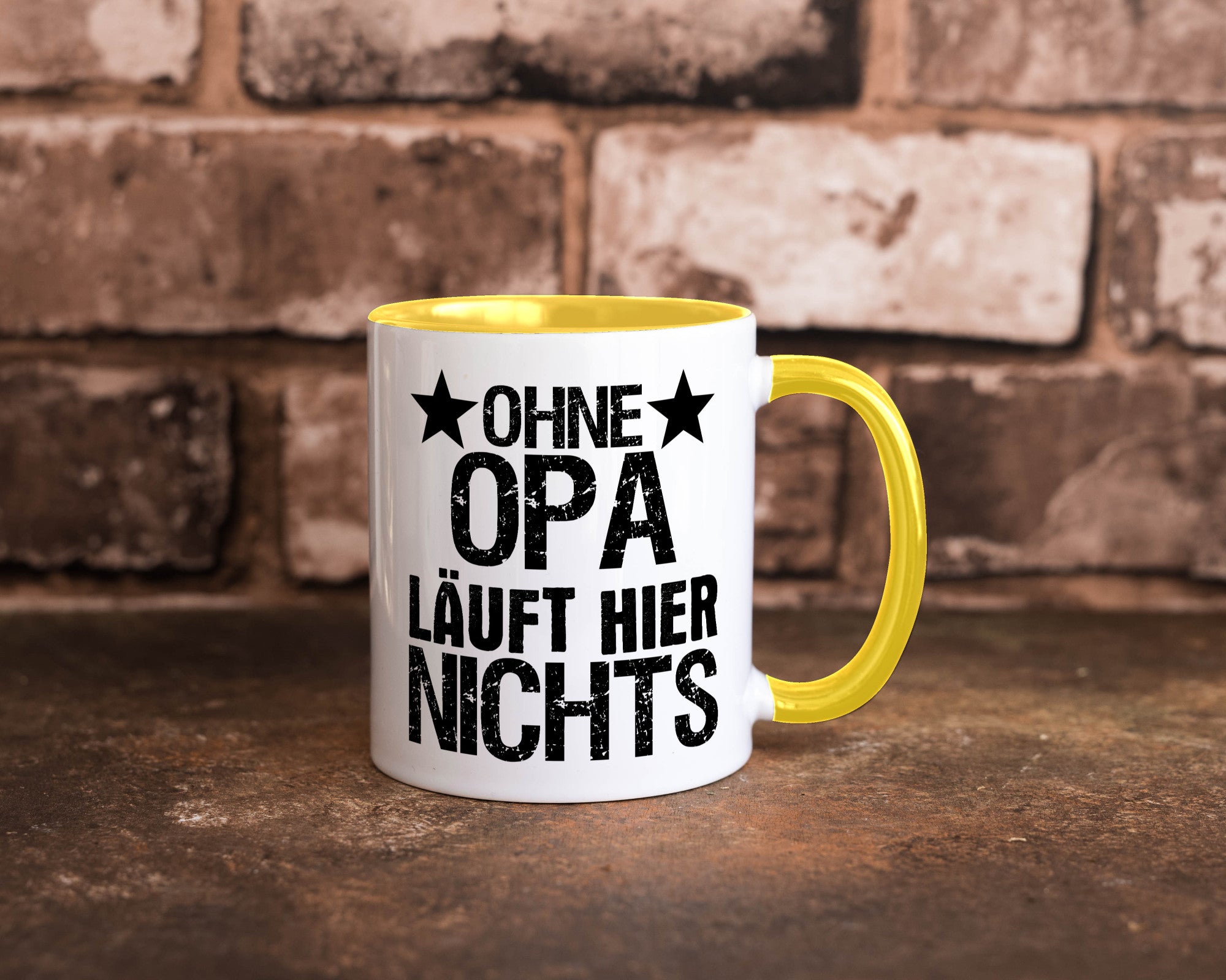 Ohne Opa läuft hier nichts | Sterne Geschenkidee Familie Humor Tasse