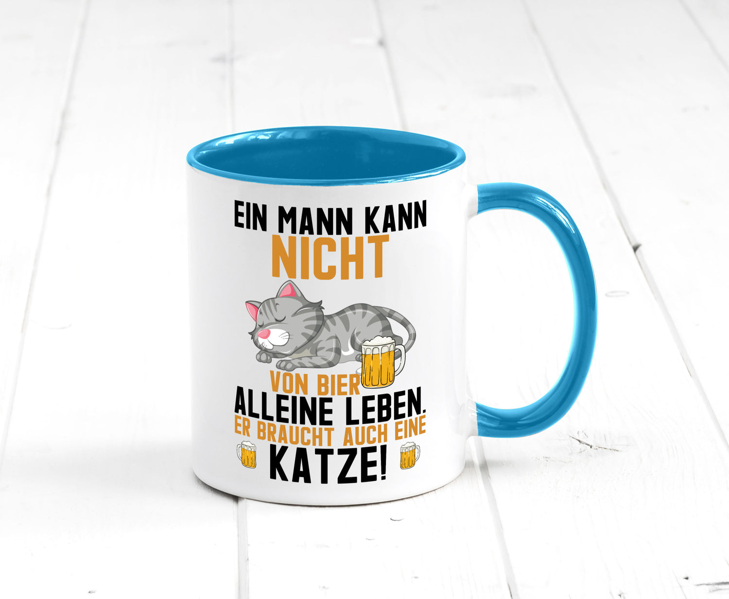 Von Bier leben | Mann braucht eine Katze Katzenliebhaber Geschenk Tierliebhaber