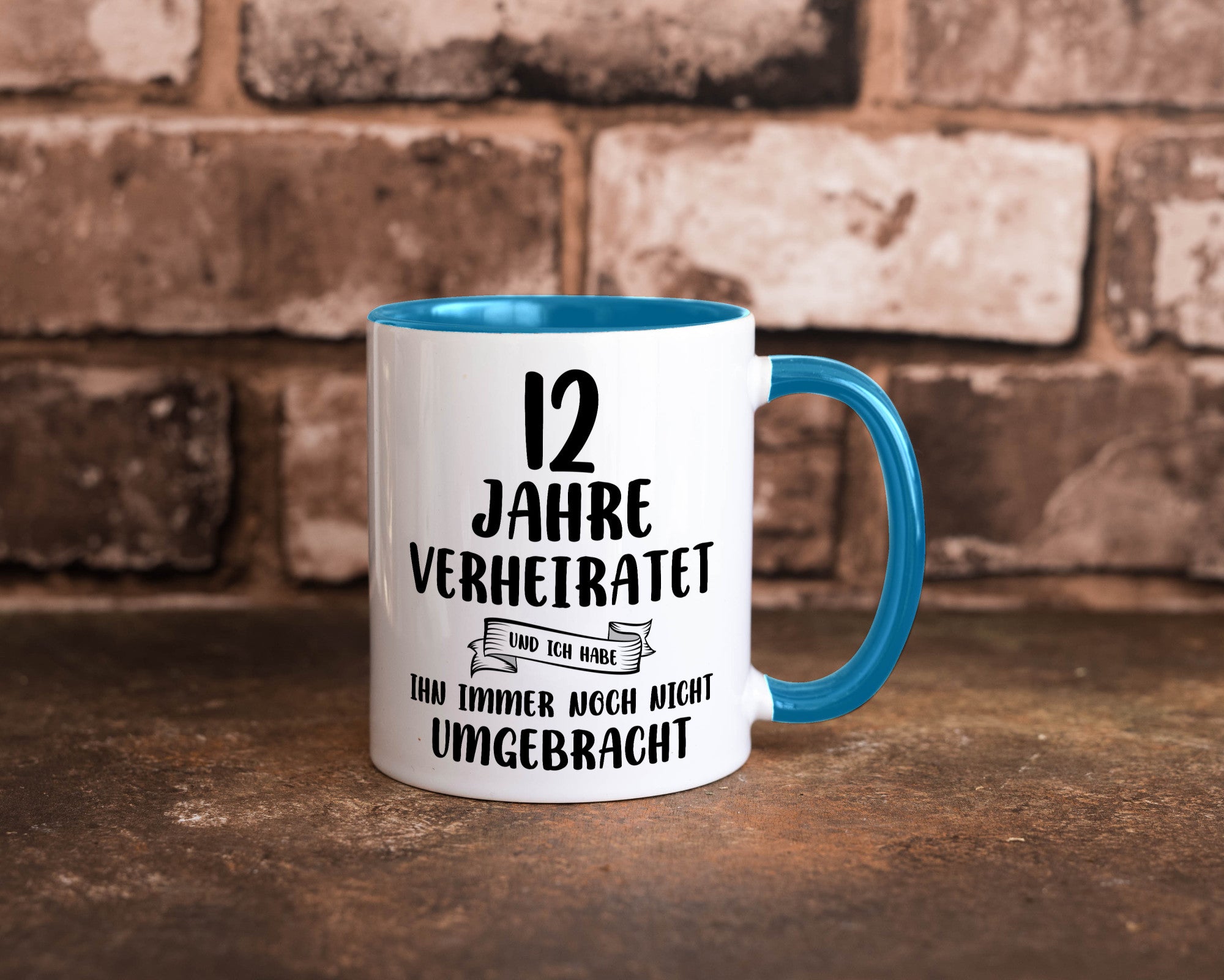12 Jahre Verheiratet, immer noch am Leben! Geschenkidee Humor Tasse