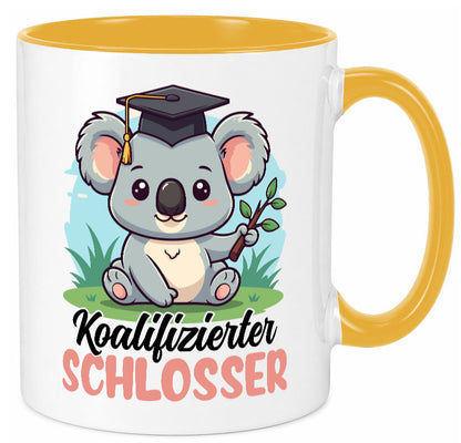Koalifizierter Schlosser | Beruf Schlosserei lustig Arbeit Kollegen Büro Tasse