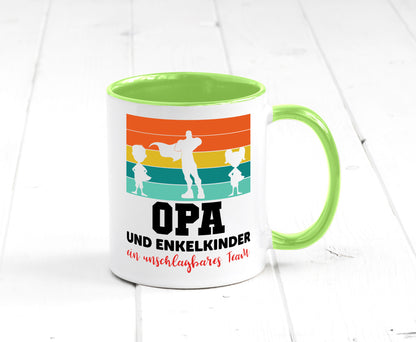 Opa und Enkelkinder ein unschlagbares Team Geschenkidee Familie Humor Tasse