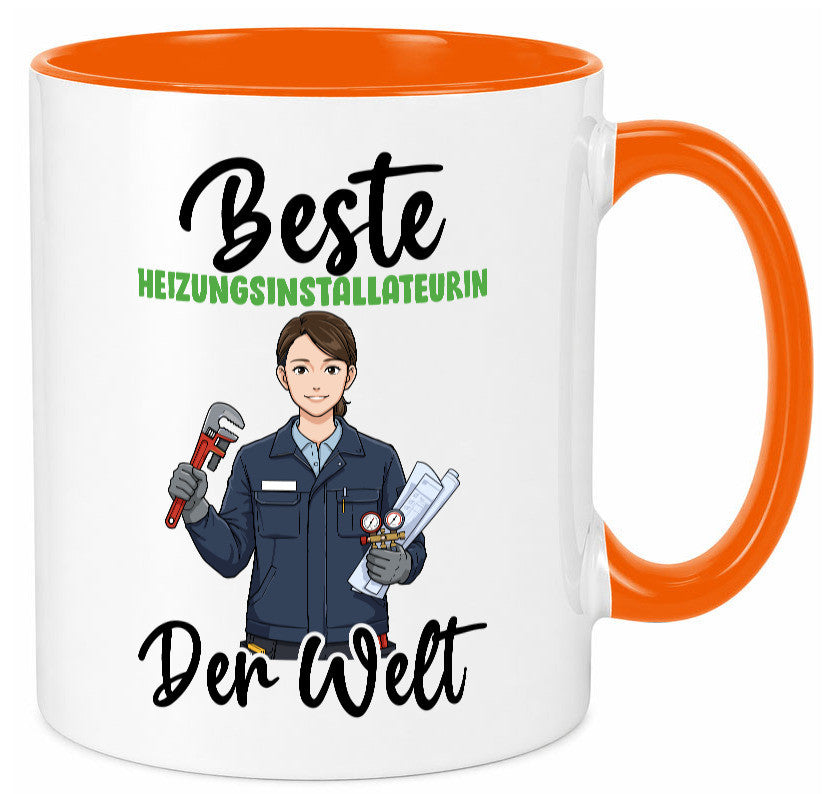 Beste Heizungsinstallateurin | Heizung v2 lustiger Spruch Geschenk Humor Tasse