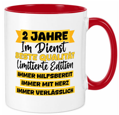 2 Jahre im Dienst | Jubiläum Arbeit v8 lustiger Spruch Geschenk Kollegen Büro
