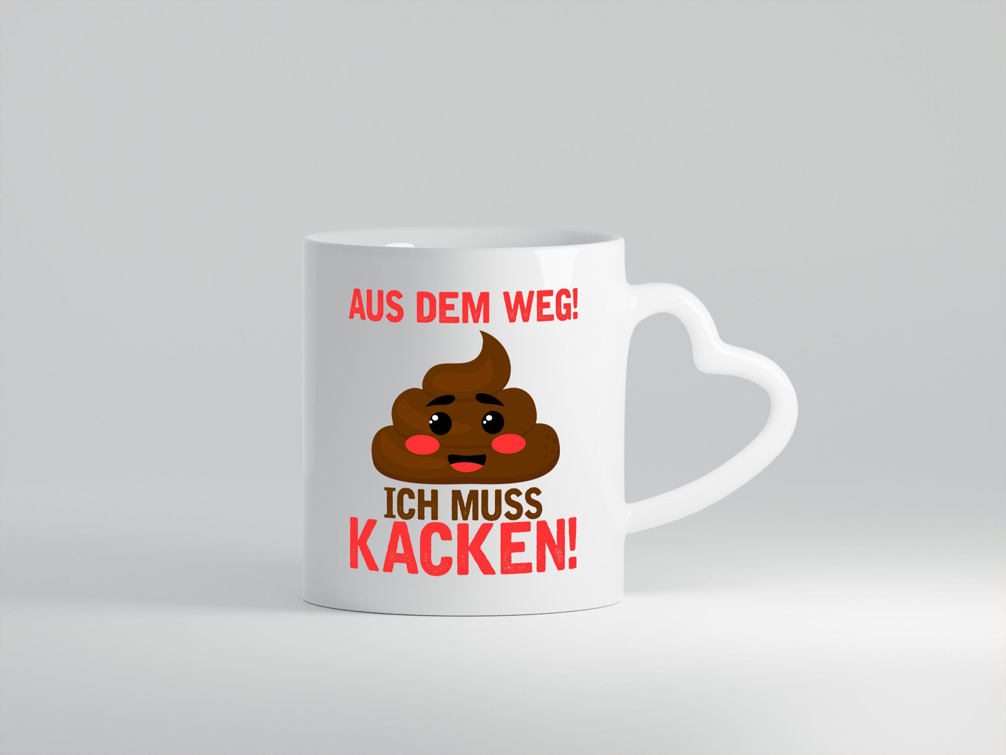 Aus dem weg ich muss kacken | Toiletten Spruch Pupsen Geschenkidee Humor Tasse
