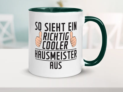 Richtig Cooler Hausmeister | Hauswart Geschenkidee Humor Tasse