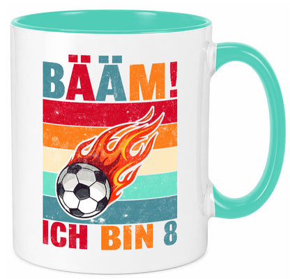 8. Geburtstag | Bääm ich bin 8 Fußball Geschenk Geschenkidee lustiger Spruch Tasse
