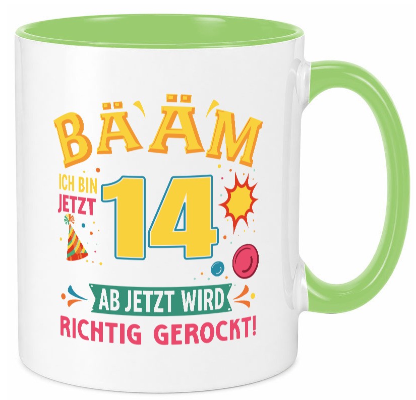 14. Geburtstag | 14 Jahre ab jetzt wird richtig gerockt lustig Geschenkidee Tasse