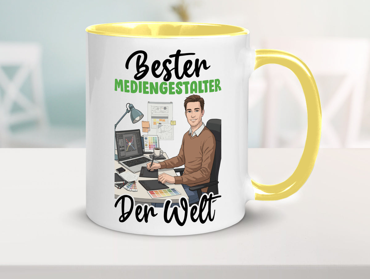 Bester Mediengestalter | Medien v2 Geschenk Humor Geschenkidee lustiger Spruch Tasse