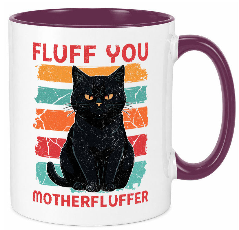 Fluff you Motherfluffer | Schwarze Katze Böse Humor Tierliebhaber Geschenkidee