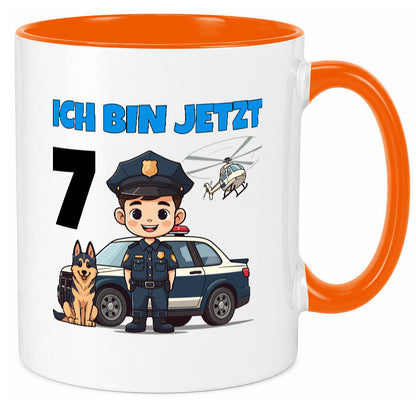 7. Geburtstag | 7 Jahre Polizei Kind Polizeiauto Humor Geschenkidee Tasse