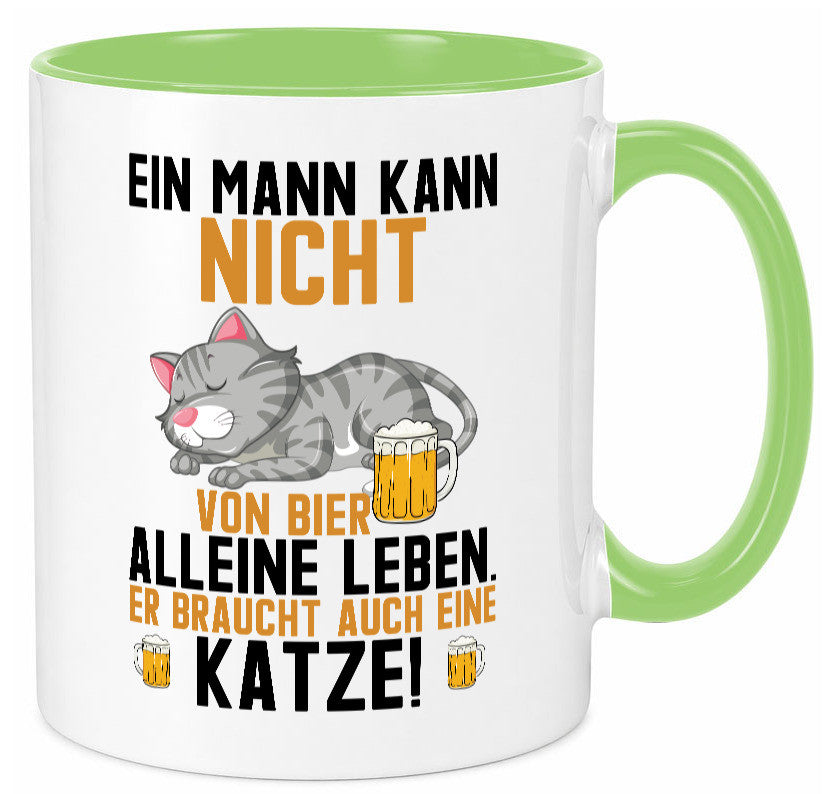 Von Bier leben | Mann braucht eine Katze Katzenliebhaber Geschenk Tierliebhaber