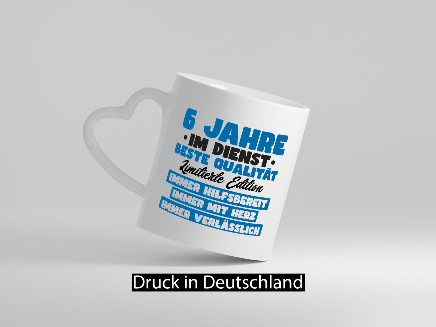 6 Jahre im Dienst | Jubiläum Arbeit v7 lustig Kollegen Büro Geschenk Tasse