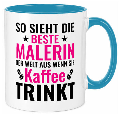 Kaffee trinkt: Malerin | Malerinnen lustiger Spruch Geschenk Humor Geschenkidee Tasse
