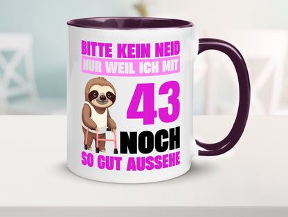 43. Geburtstag | Bitte kein neid Faultier 43 Jahre Geschenk Geschenkidee