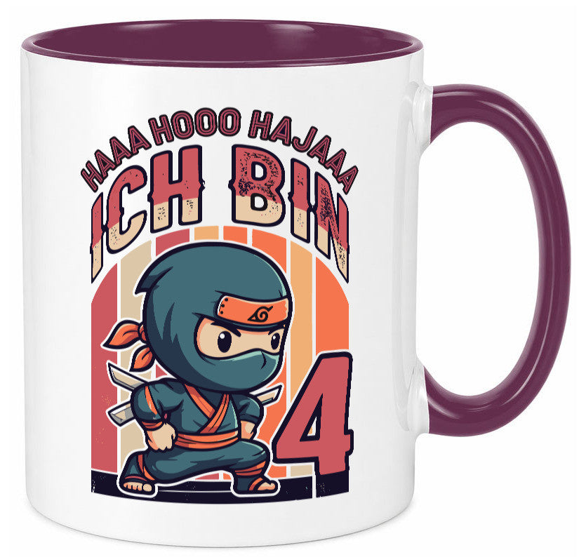 4. Geburtstag | Ninja Junge 4 Jahre lustiger Spruch Geschenk Geschenkidee Tasse