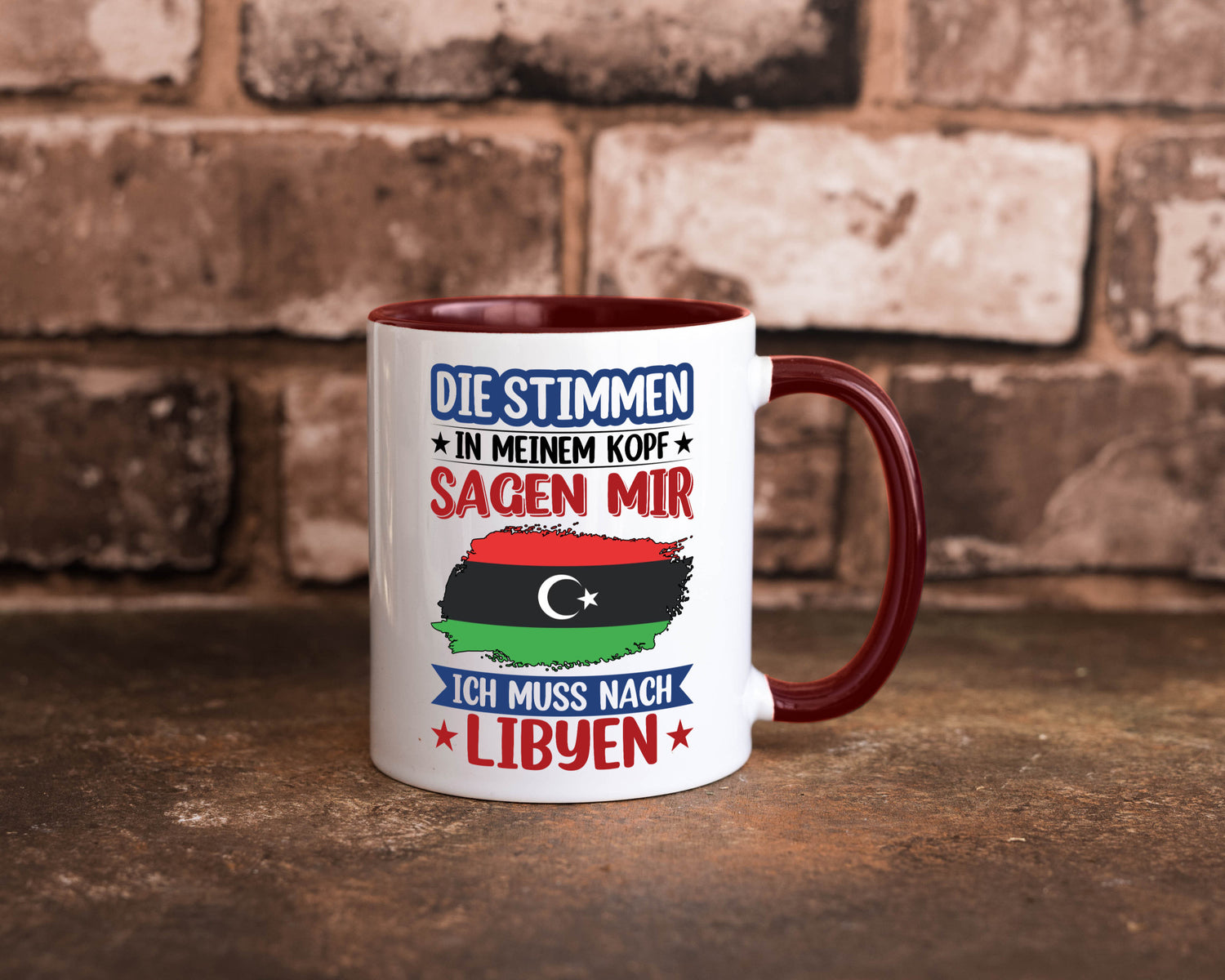 Libyen | Urlaub Stimmen in meinem Kopf Traumland Geschenkidee Humor Tasse