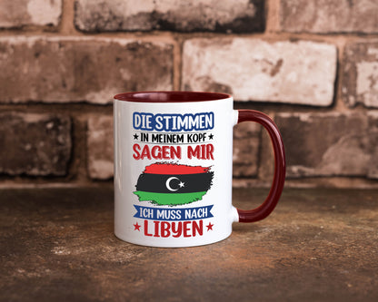 Libyen | Urlaub Stimmen in meinem Kopf Traumland Geschenkidee Humor Tasse