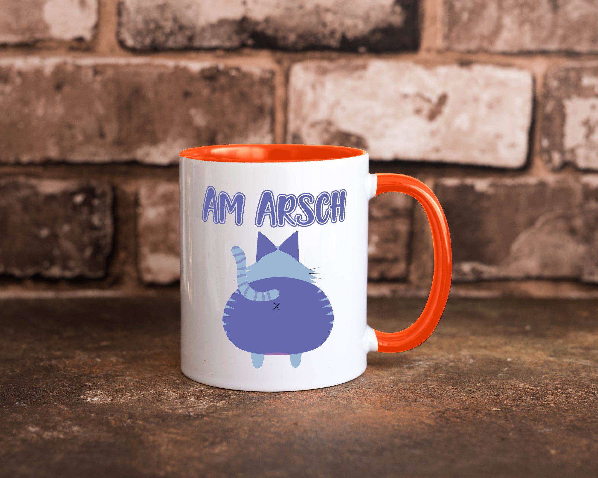 Am Arsch | Katzenmotiv Tasse Kollege Katzenbesitzer Geschenkidee Arbeit
