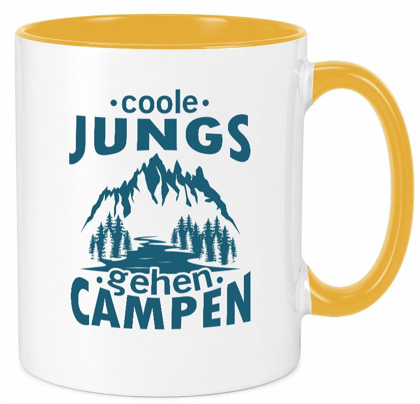 Coole Jungs gehen Campen | Berge See Geschenkidee Humor Tasse