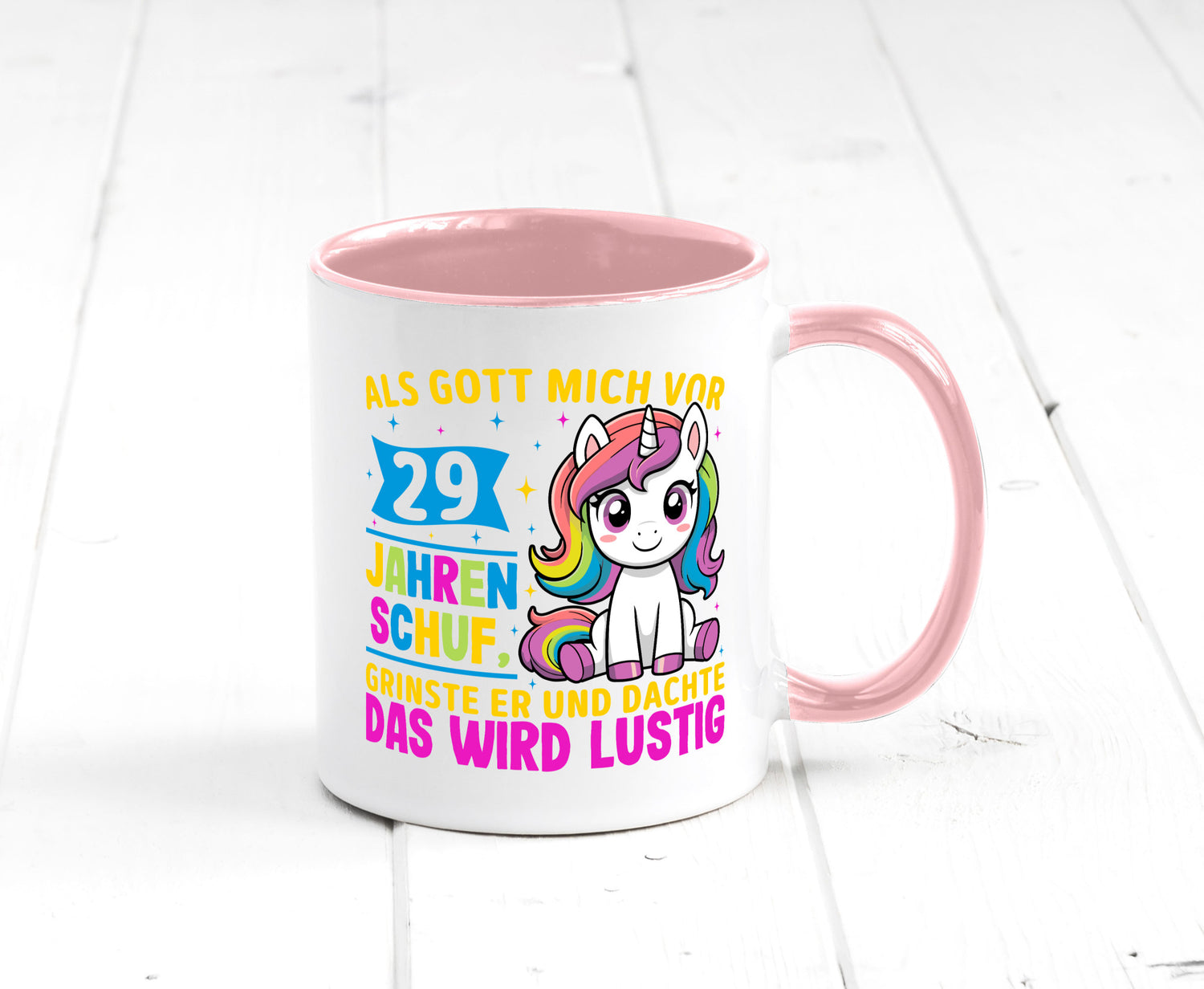 29. Geburtstag | Als Gott mich schuf 40 Jahre v2 Humor Geschenkidee Tasse