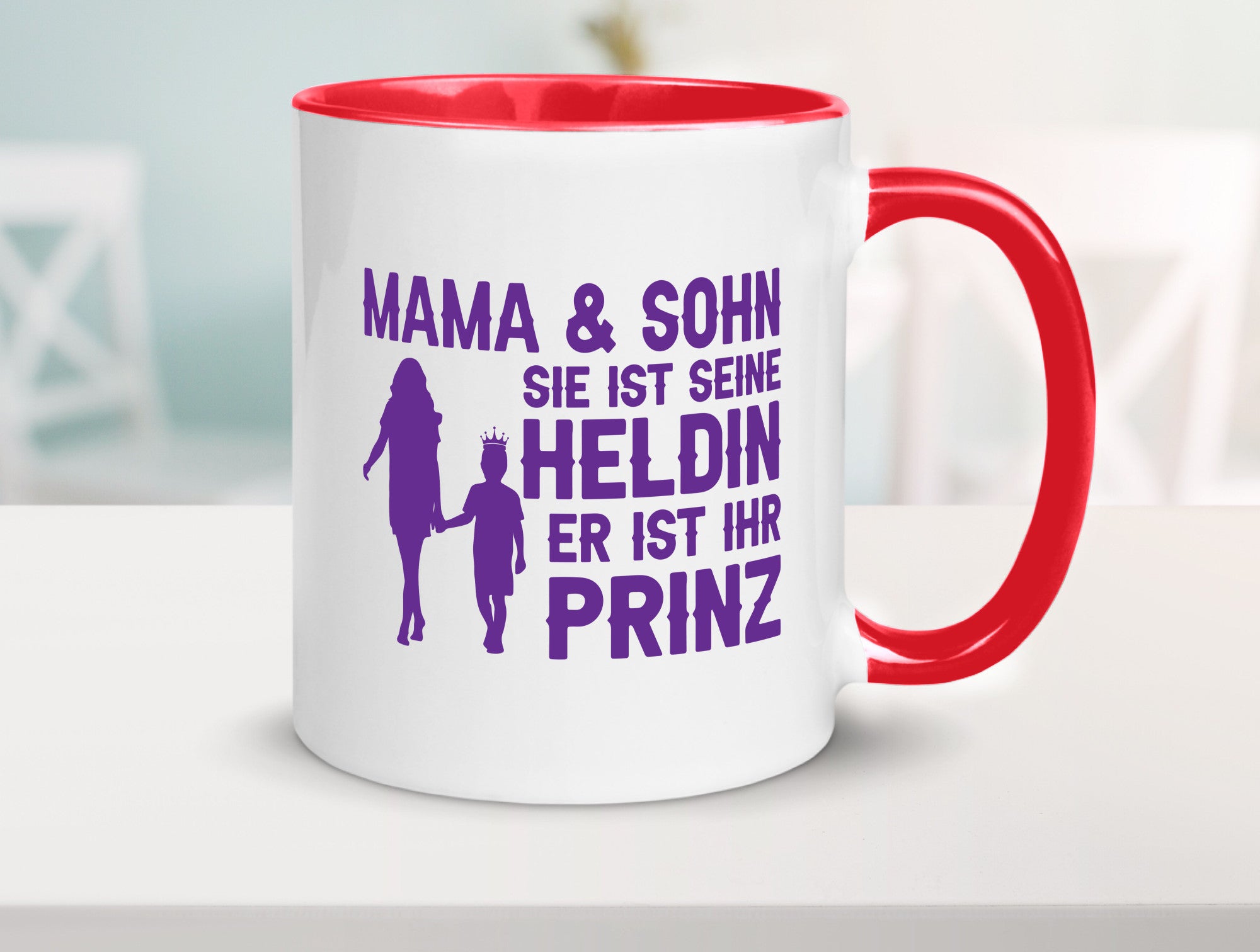 Mama &amp; Sohn | Helding Prinz Mutterliebe Geschenkidee Familie Humor Tasse